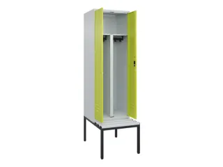 PBM-locker met bank,HxBxD 2120x600x815mm,2vak,vak B 300mm,cil.-slot - 2