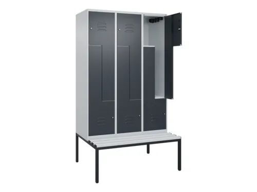 Z-garderobekast,HxBxD 2120x1200x815mm,6vak,vak B 400mm,cil.-slot