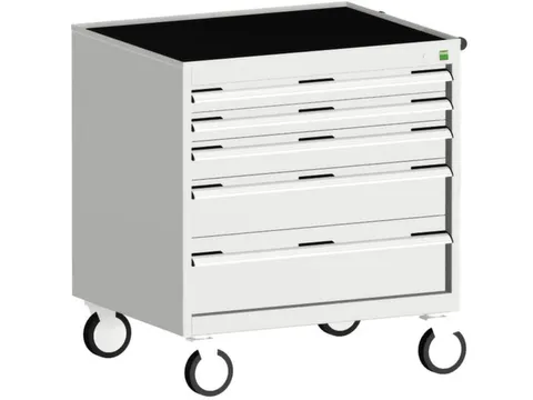 ladekast verrijdbaar 880x800x525mm 5laden romp RAL7035 front RAL7035