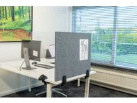 Scheidingsscherm 58x120cm Dubbel Bureau Met Klem Emaille Wit Vilt