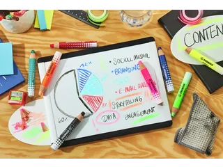 Whiteboardpotlood STABILO MARKdry 4 stuks neon kleuren - 9