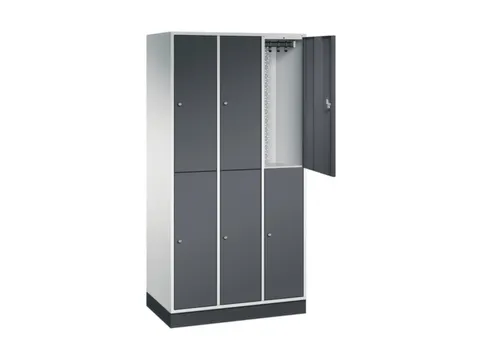 Dubbeldekse garderobekast,HxBxD 1950x920x500mm,3x2vak.,vak B 260mm