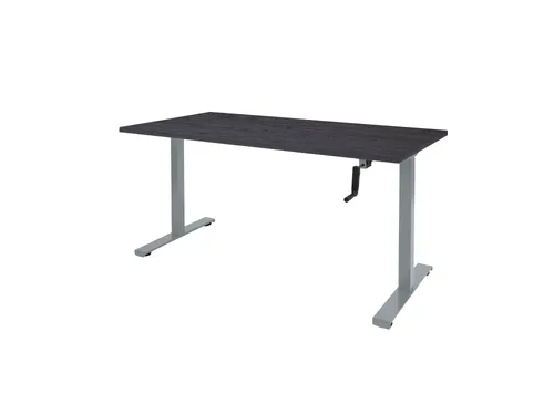 Dextro Slinger Bureau Zit-sta T-poot 140x80 houtprint schaduw 25mm Alu