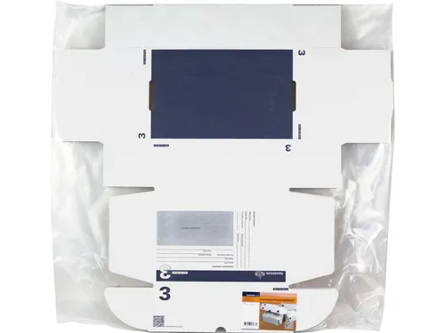 postpakketdoos 3 Raadhuis 240x170x80mm wit bedrukt 5 stuks