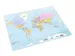 Sous-main 500x380mm avec carte du monde PP transparent