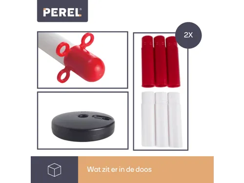 Afzetpaal Rood Wit Voor Signalisatieketting Set 2 stuks