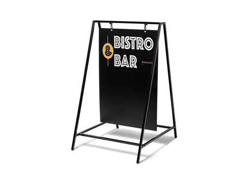 Krijtstoepbord Swing 50x70cm Zwart industrieel frame 15mm