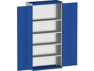 kast met geperforeerde platen,HxBxD 2000x1050x400mm,4xStalen bodem - 1
