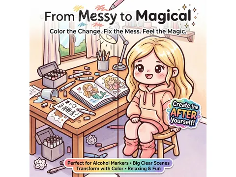 Kleurboek Cute Cozy From Messy to Magical