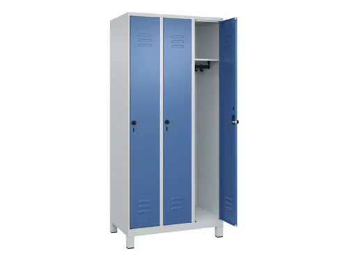 locker,HxBxD 1950x900x500mm,3vak,vak B 300mm,draaigrendel,voeten