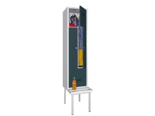 Z-garderobekast,HxBxD 2100x400x800mm,vak B 400mm,RAL7035,front RAL5012 - 1