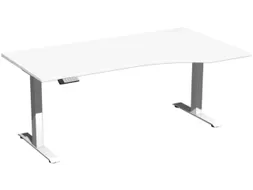In hoogte verstelbaar bureau in vrije vorm,HxBxD 730-1230x1800x1000mm