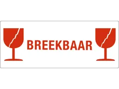 Waarschuwingsetiket breekbaar/glas 150mmx60mm 500 stuks