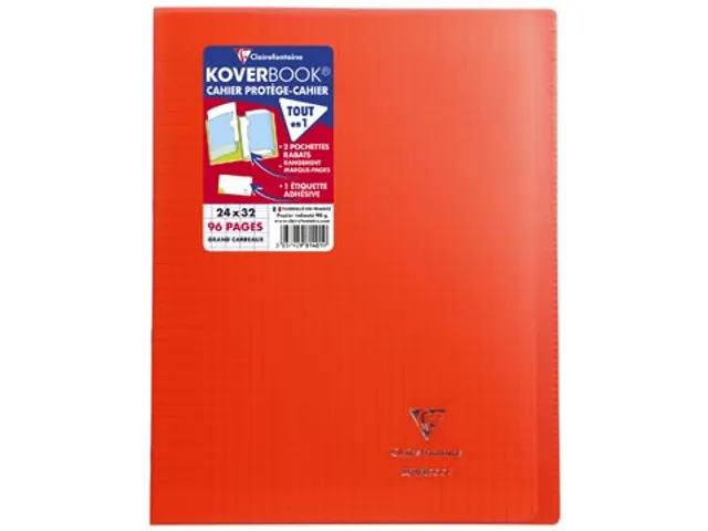 Schrift Koverbook A4+ 48 vel Seyès, kaft in PP assorti transparant