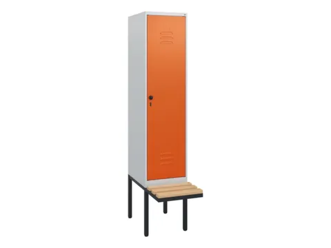 locker met bank,HxBxD 1950x400x815mm,1vak,vak B 400mm,draaigrendel