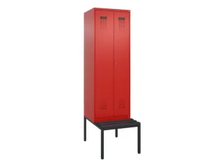 PBM-locker met bank,HxBxD 2120x600x815mm,2vak,vak B 300mm - 2