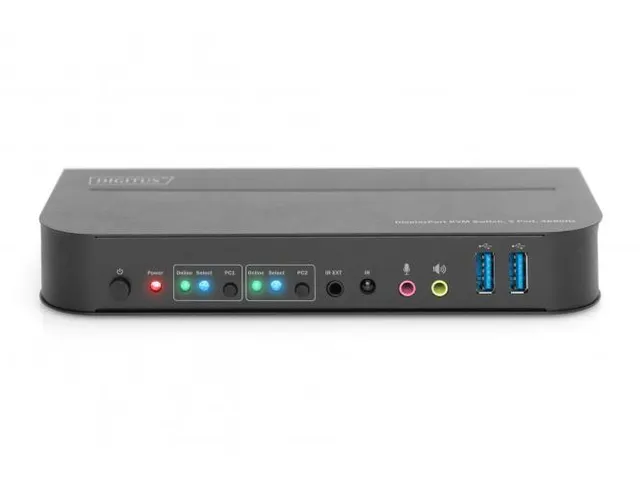 KVM-switch Zwart 2-poorts 4K60Hz 2xDP in, 1 x DP/HDMI uit