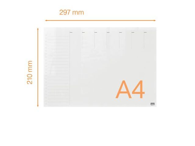 Tableau blanc hebdomadaire Nobo transparent acryl A4