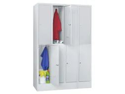 lockerkast,RAL 7035,HxBxD 1850x1200x500mm,4x2vakken,vak B 300mm