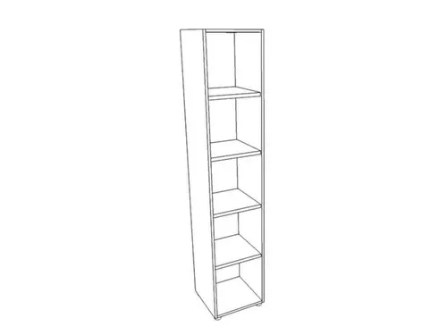kantoorstelling HxBxD 2140x430x450mm 5 OH 4xhouten vloer aluminium