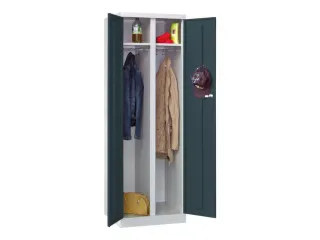 kleding-/wasgoedkast,HxBxD 1800x600x500mm,RAL7035,front RAL7016 - 2