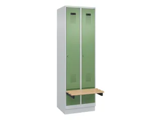 locker met bank,HxBxD 1950x600x815mm,2vak,vak B 300mm,cilinderslot - 2