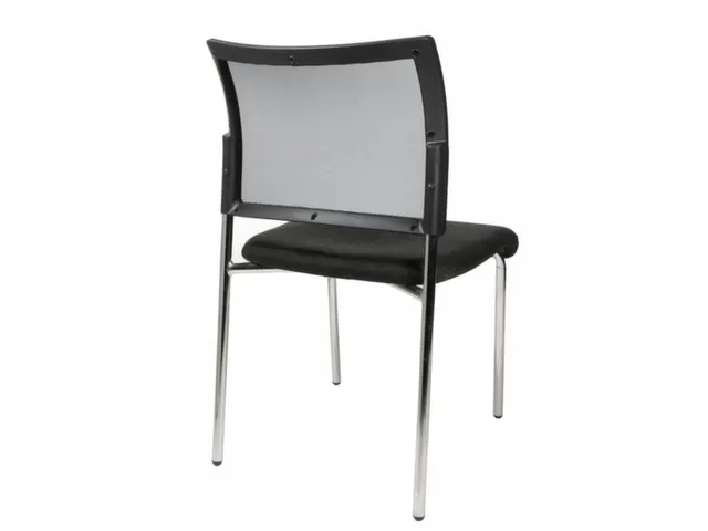 Siège visiteur Assise tissu anthracite Dos maille noir