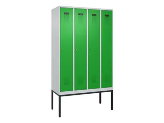 locker,HxBxD 2120x1200x500mm,4vak,vak B 300mm,cil.-slot,voetonderstel - 2