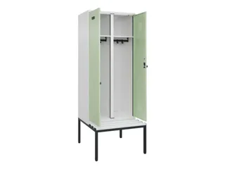 locker met bank,voor scheiding van kleding,HxBxD 2120x800x815mm,2vak - 1