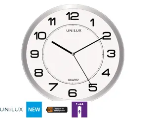 Wandklok Unilux Attraction Ø 22cm lichtgrijs/wit - 2
