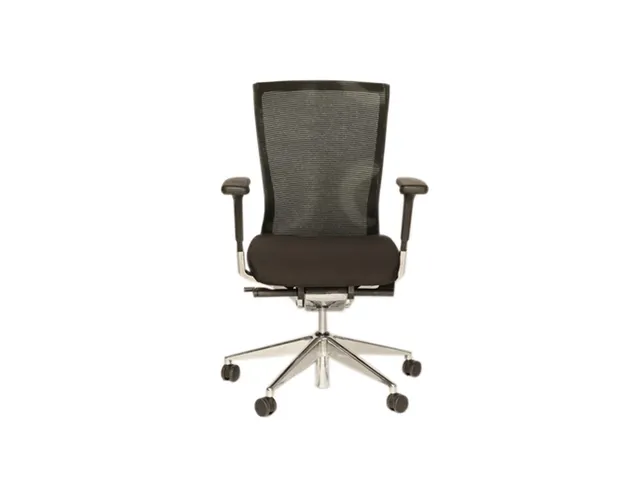 Siège de bureau 105 tissu noir dossier Mesh noir piètement croix alu