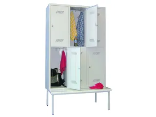 Garderobekast HxBxD 2150x1230x800mm 3x2 Vakken Zitbank Klinksluiting - 1
