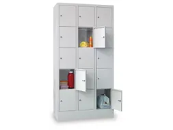 Lockersysteem 1850x930x500mm 3x5 Vakken 300mm Cilinderslot