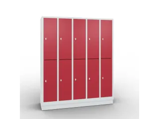 lockerkast,HxBxD 1800x1480x500mm,5x2vak.,romp RAL7035,front RAL3003 - 2