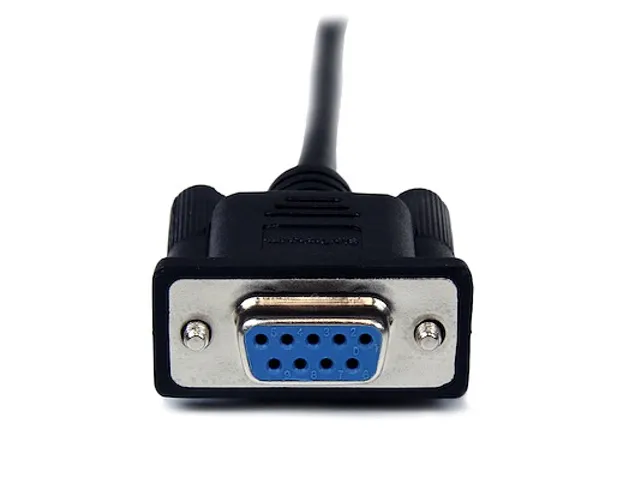 2m zwarte DB9 RS232 seriële nullmodemkabel F/M