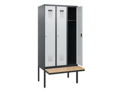 locker met bank,HxBxD 1950x900x815mm,3vak,vak B 300mm,cilinderslot