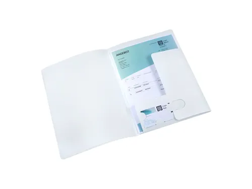 Offertemap Oxford A4 met insteektas 2 kleppen 0.5mm PP wit