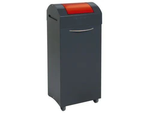 Afvalbak 75 Liter 840x380x320mm Plaatstaal 2 Wielen Klep Rood