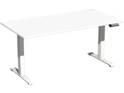 Elektrisch ihv bureau,HxBxD 730-1230x1600x800mm,blad wit,T-voet wit