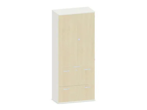 kantoorkast,HxBxD 1920x800x430mm,decor romp wit,decor front esdoorn