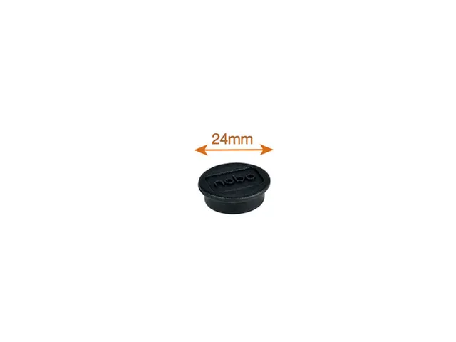 Aimant Nobo 24mm noir 10 pièces