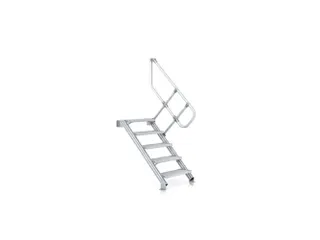 industriële trap,bordes H 3,22m,15treden,trede D 225mm,45° helling - 2
