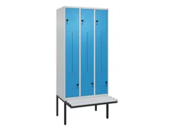 Z-garderobekast,HxBxD 2120x900x815mm,6vak,vak B 300mm,draaigrendel