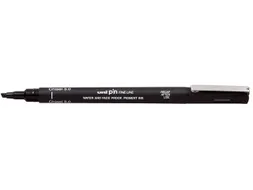 Fineliner Uni-ball Pin beitelpunt 3mm zwart