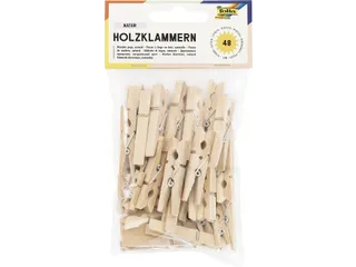 Wasknijper Folia 48 stuks drie formaten hout - 2