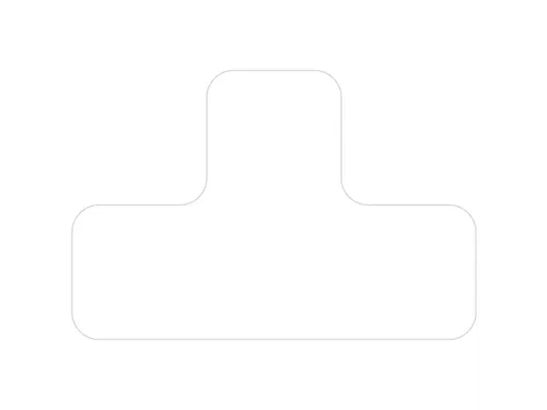 plaksymbool,T-vorm,markering HxB 100x150mm,PVC,wit
