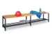 banc-patère,LxP 2000x370mm,barrettes en bois hêtre,piètement RAL701