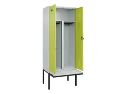 PBM-locker met bank,HxBxD 2120x800x815mm,2vak,vak B 400mm,draaigrendel