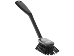 Vikan Hygiene afwasborstel met schraprand medium vezels 280mm zwart
