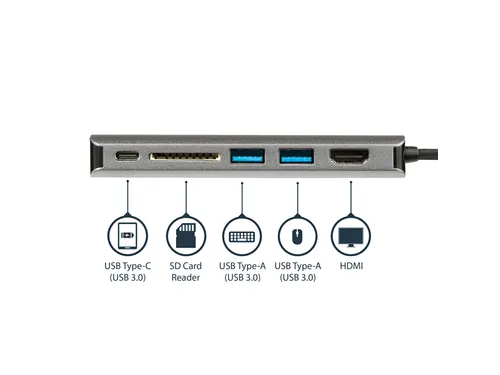 USB-C 6-in-1 Multiport Adapter 4K HDMI 3x USB SD GbE 60W PD